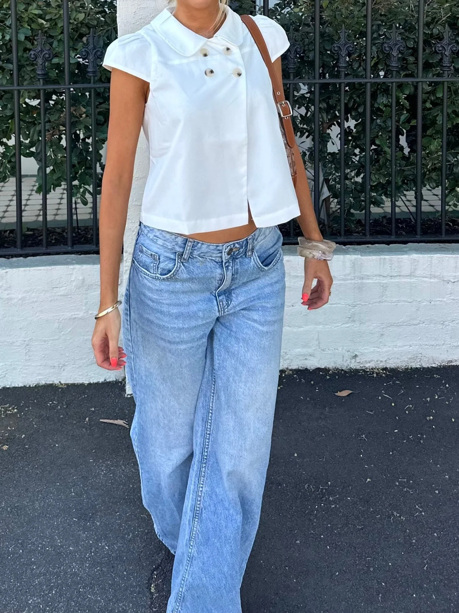 JASSIE BUTTON TOP IN WHITE - Image 8