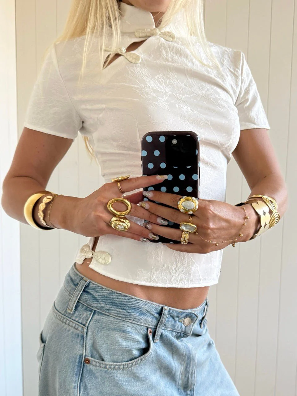 SUUS COLLAR TOP IN CREAM - Image 3