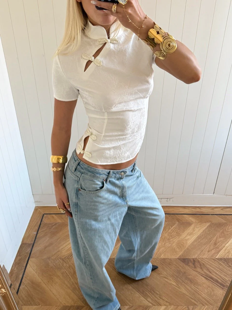 SUUS COLLAR TOP IN CREAM - Image 5