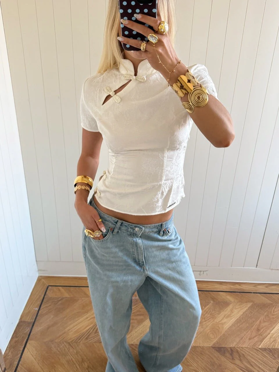 SUUS COLLAR TOP IN CREAM - Image 7